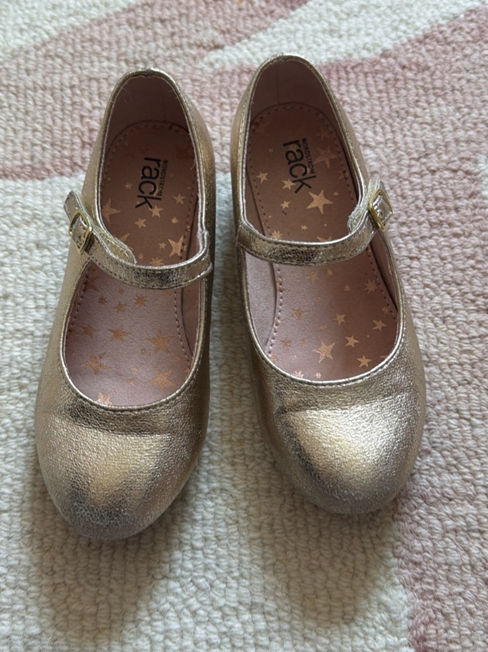 Metallic Gold/Glitter heel Girls Dress Shoes